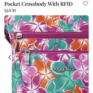 Baggallini Tropical Floral Crossbody Shoulder Bag